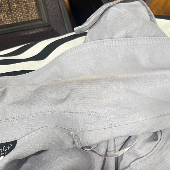 Topshop Light Gray Women's Coat- some staining on collar see pics - Picture 8 of 9